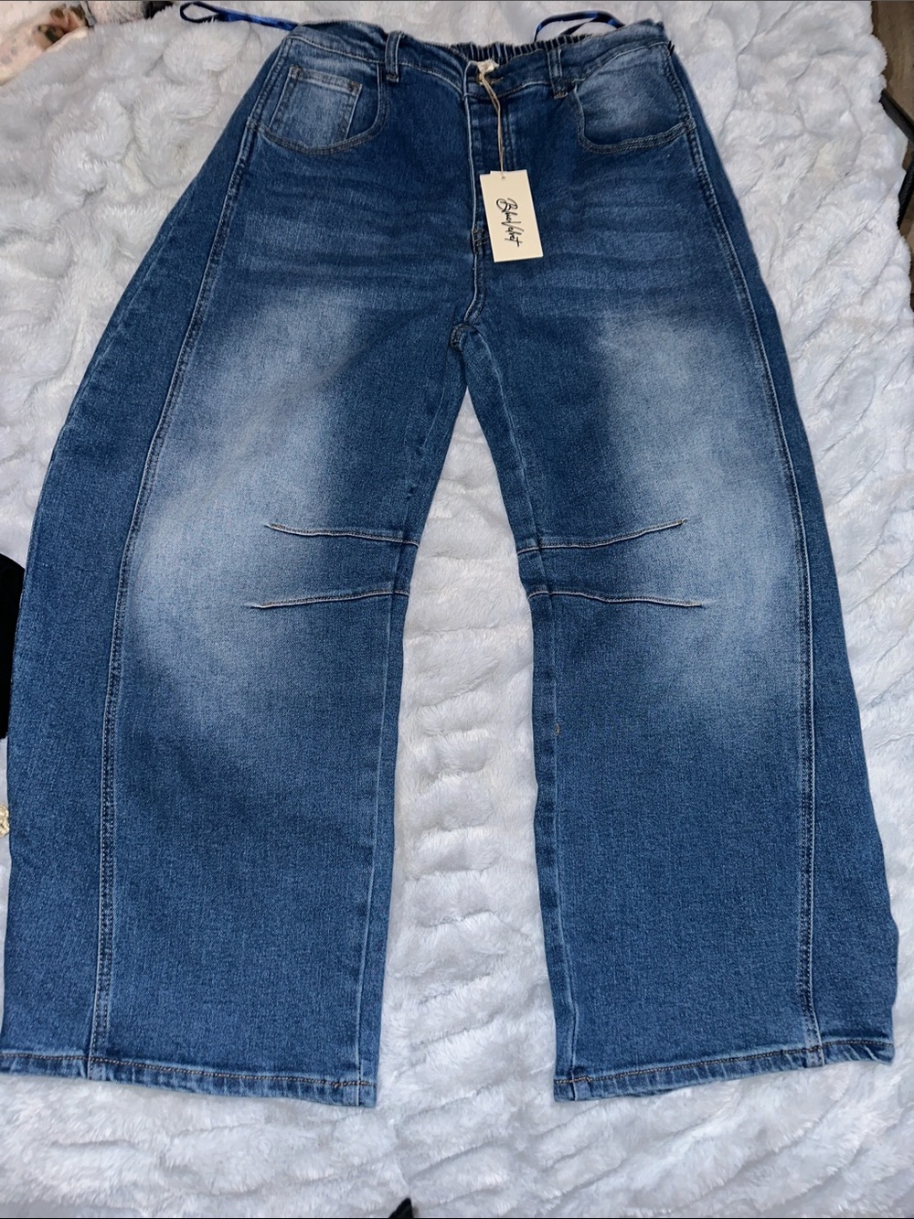 Women's Blue Wide-Leg Flared Jeans